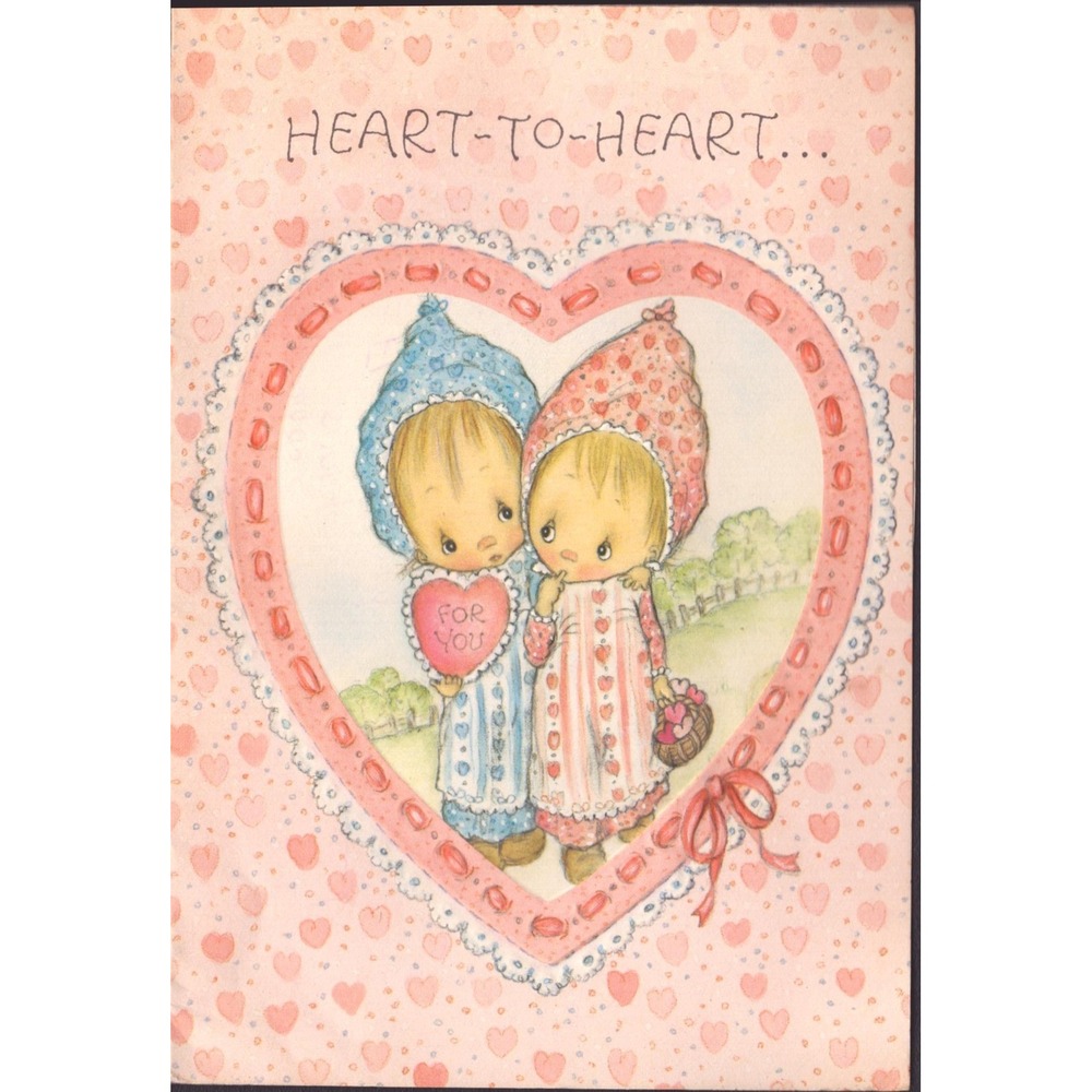 Vintage 1976 Hallmark Valentine Card Betsey Clark Heart-to-Heart